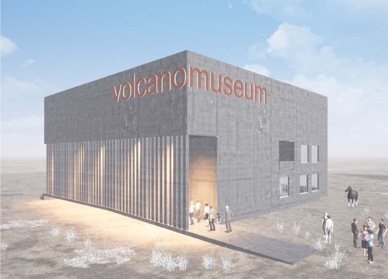 Exposed Concrete Forms Integrating Volcanic Landscapes in a Cultural Hub