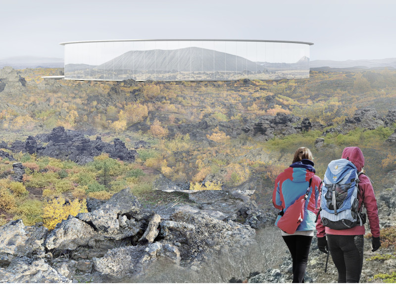 Observatory Stairs and Ventilation Grilles in a Circular Visitor Center