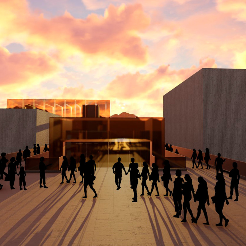 Glass Volumes Integrating Natural Landscapes for Community Engagement