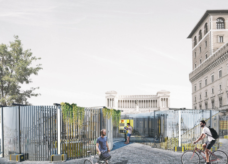 Curved Steel Pavilion Featuring Translucent Polycarbonate and Green Roof for Urban Reading Space