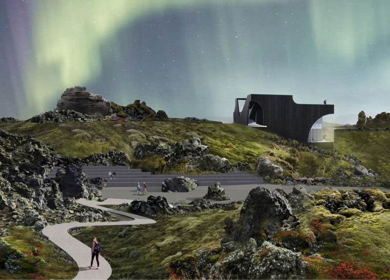 Charred Wood Structure Embracing Volcanic Landscapes for Cultural Engagement