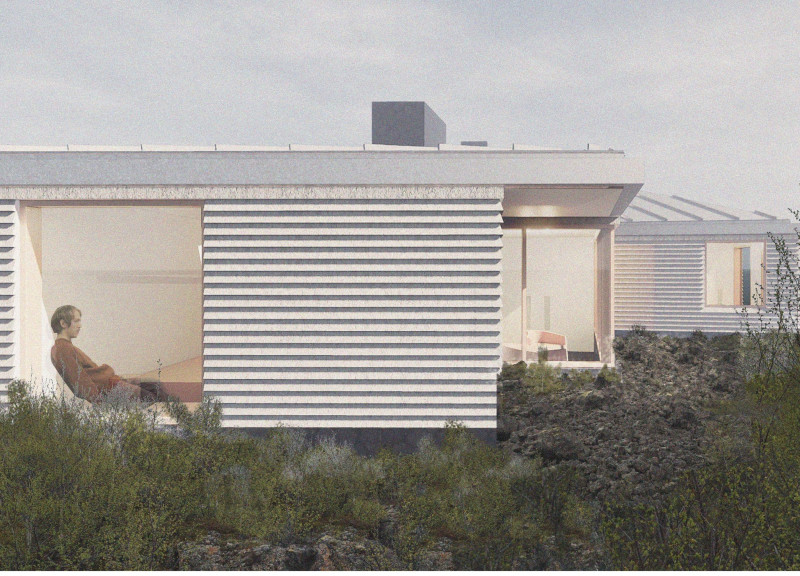 Basalt Stone Hearths and Bark Siding in a Rural Community Gathering Space