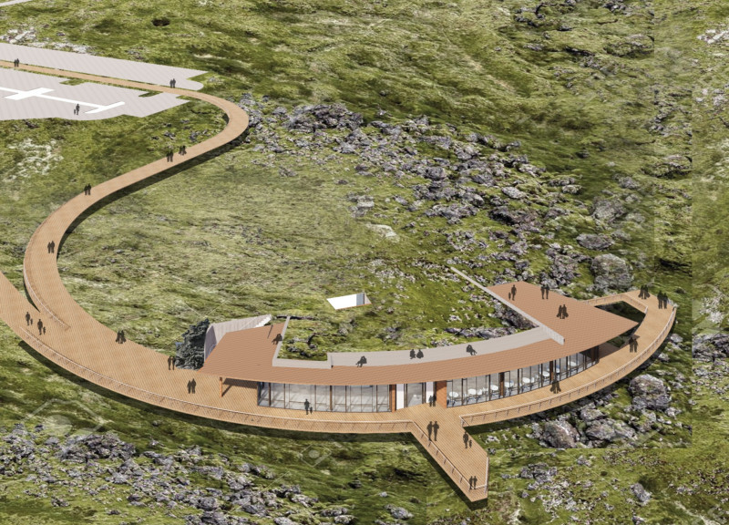 Circular Structure Crafted from Recycled Wood and Rainwater Management Systems in Icelandic Landscape