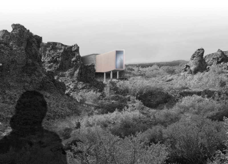 Basalt Spine Overlooking Volcanic Formations in Iceland's Lava Fields