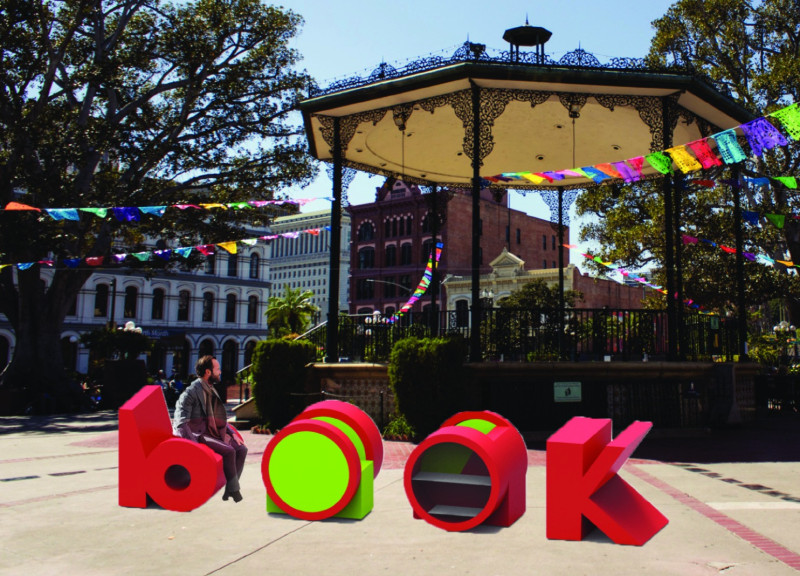 Plywood Structure with Acrylic Facade Supporting Community Reading