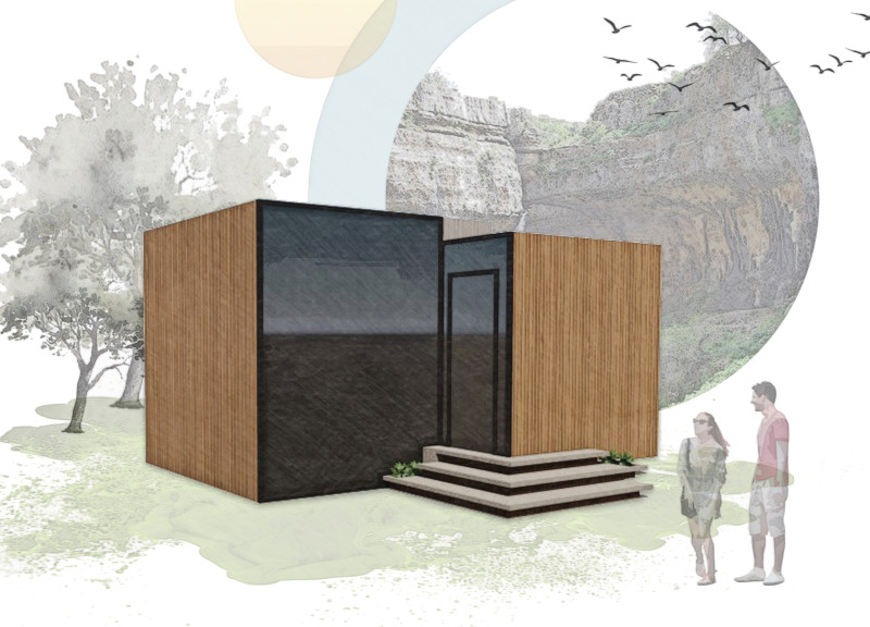 Cedar Wood Warmth with Corrugated Steel in Micro Home Design