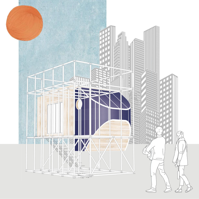 Repurposed Steel and Polycarbonate Panels Form a Compact Urban Habitat