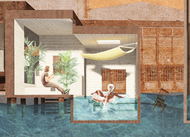 Incremental Living Spaces Constructed with Charred Wooden Shingles and Eco-Friendly Materials