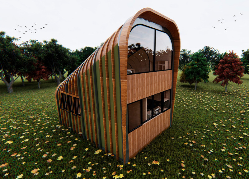 Charred Wood Shingles and Green Roofs Define Sustainable Multifunctional Space