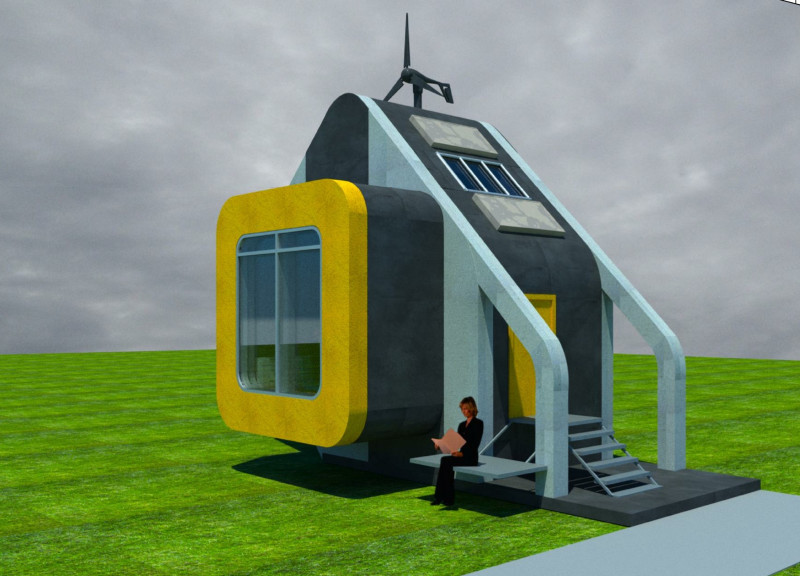 Elevated Living with Transformable Spaces and Fiberglass Features