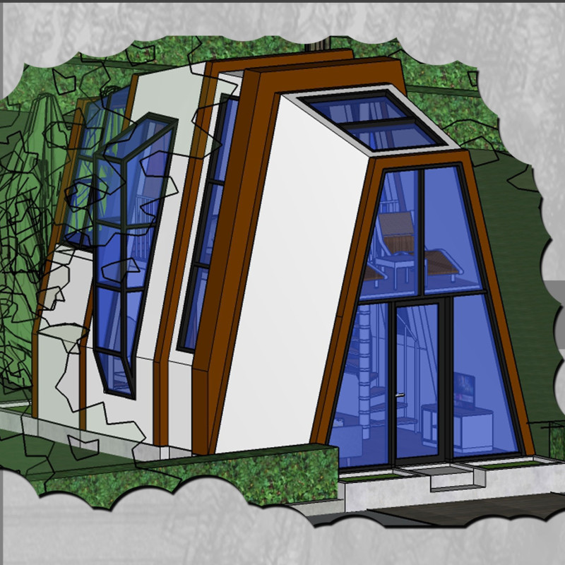 Oblique Massing with Outdoor Bathtub Enhances Private Relaxation Spaces