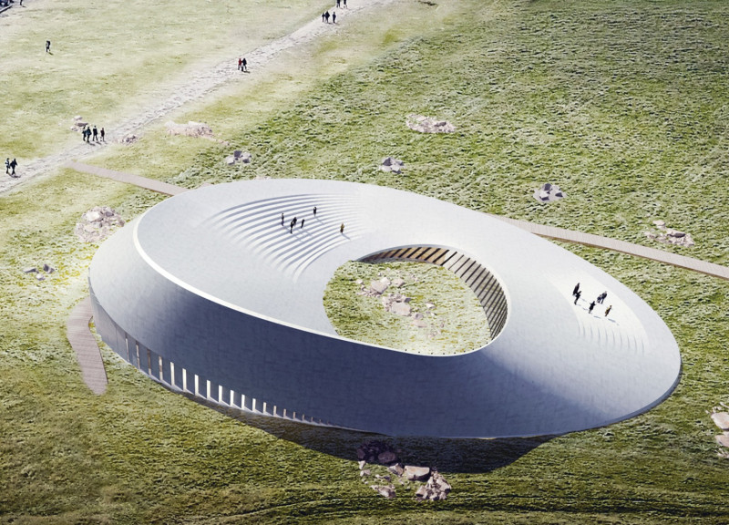 Möbius Shape Inspired by Natural Terrain with Fluid Viewpoint Terraces