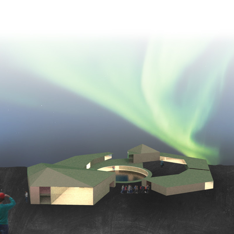 Geothermal Learning Center with Concrete and Glass Harmony