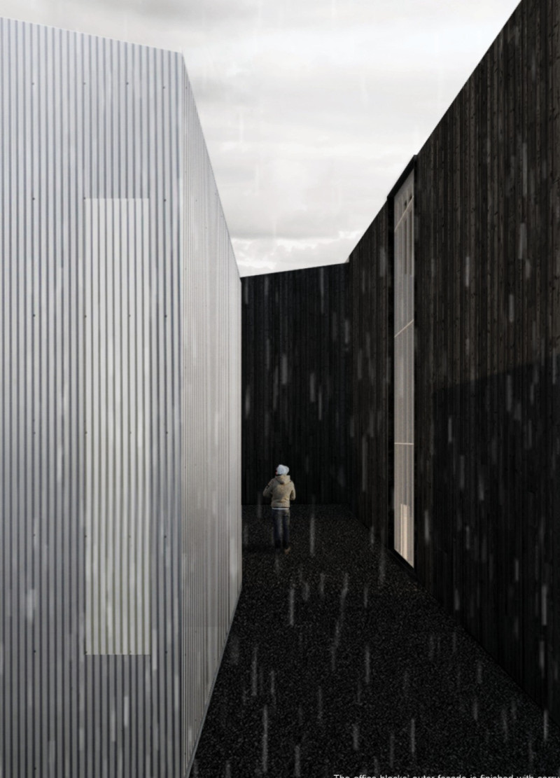 Charred Wood and Gabion Walls Integrate Cafe and Exhibition Space in Northern Iceland