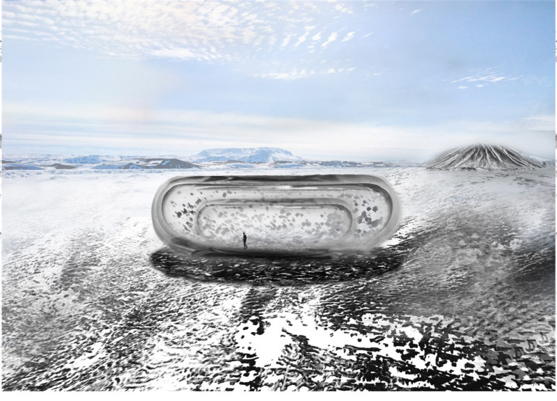 Luminous Alumina Vessel Capturing Icelandic Auroras