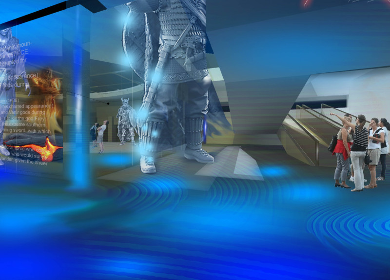 Geothermal Museum Featuring Sustainable Glass and Steel Integration with Volcanic Landscape Context