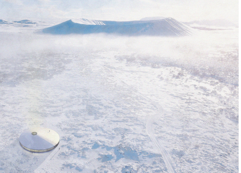 Volcanic Inspired Overlook with Natural Light and Layered Spaces