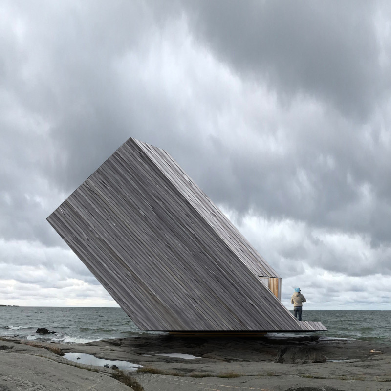 Kinetic Living Space with Wood Cladding and Flexible Attachments