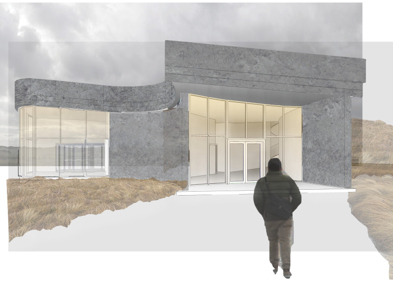 Carved Voids Within Black Rock Creating a Thermal Space for Visitor Engagement