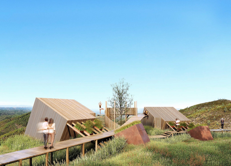Corten Steel and Timber Retreat Enhanced by Native Vegetation