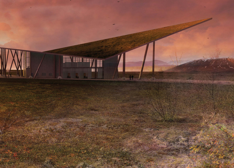 Canopy Structure with Green Roof Incorporating Insulated Glazing and Native Flora for Educational Space