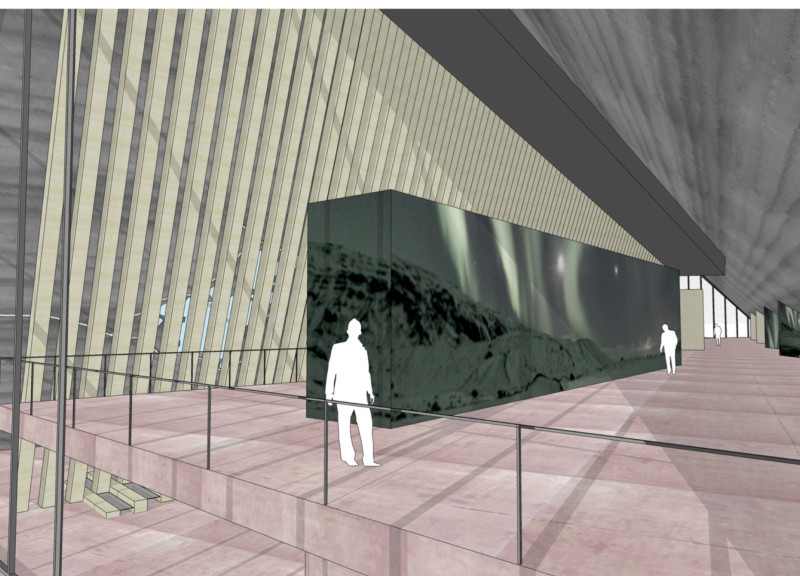 Dark Concrete Form Embracing Natural Viewpoints in Icelandic Landscape