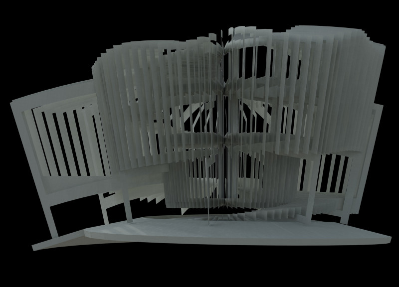 Geodesic Shell Formed by Engineered Timber and Bronze Elements