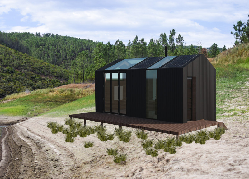 Charred Timber Cladding and SIP Panels in a Nature-Focused Meditation Cabin