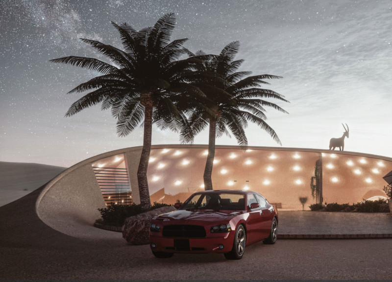 Desert Retreat Crafted from Local Stone and Concrete with Celestial Alignment