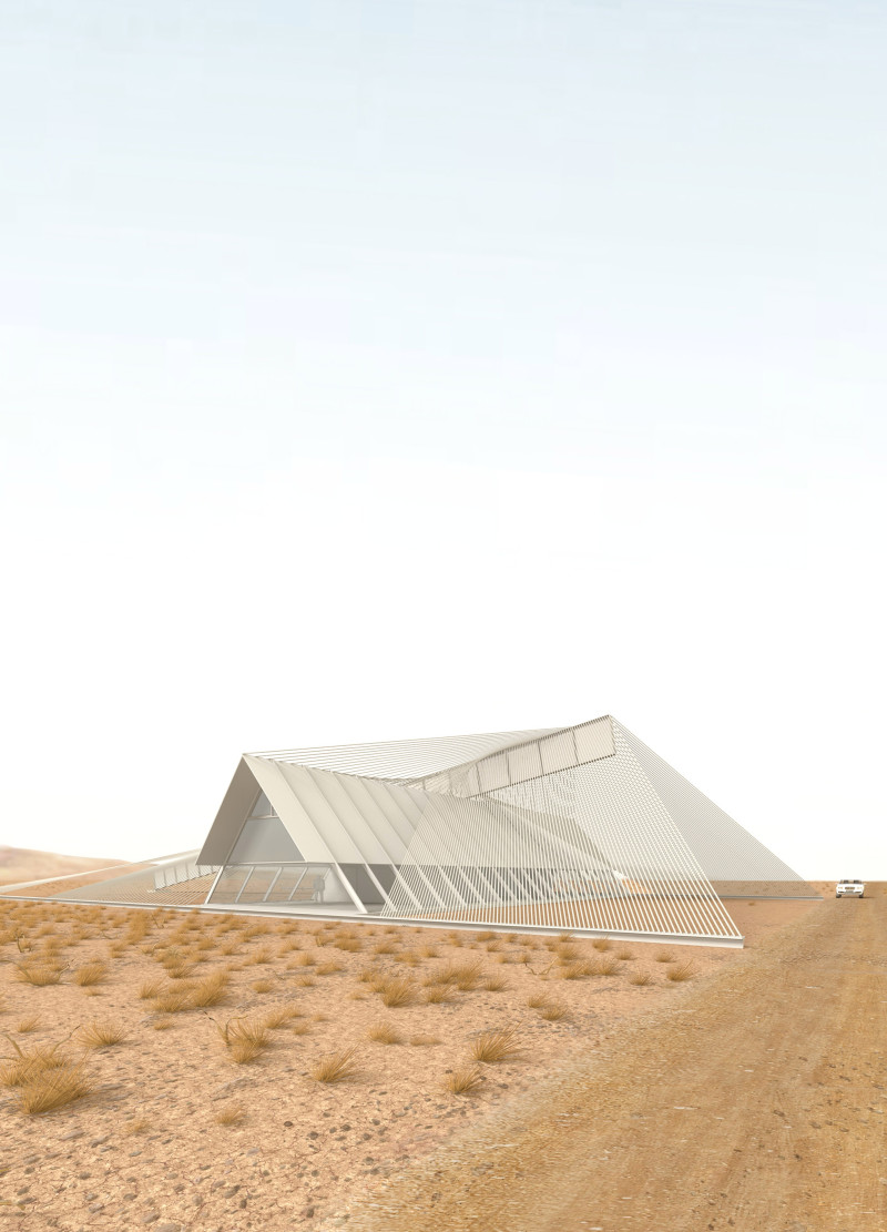 Woven Ropes and White Steel Create a Dynamic Visitor Center in Nature