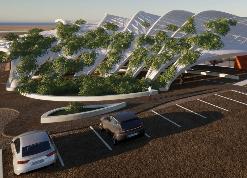 Rammed Earth Walls Framing Wetland Views in an Educational Visitor Center