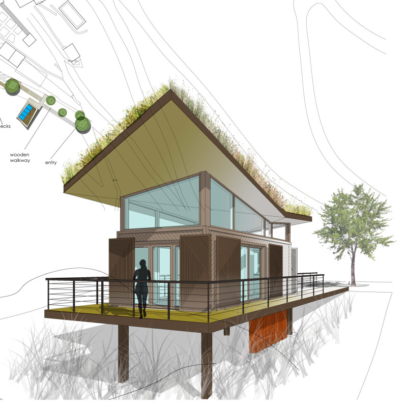 Clerestory Windows and Terracotta Roofs in a Serene Meditation Retreat