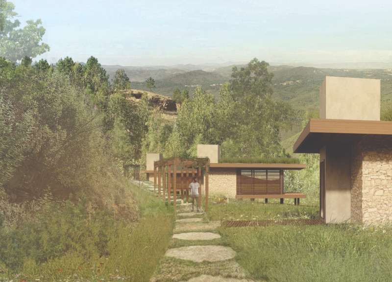 A Meditation Cabin Design with Cedar Deck Overlooking Green Roofs
