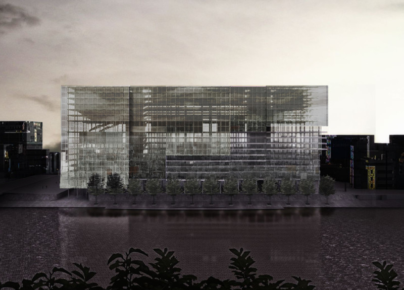 Vertical Layers of Transparency in a Mixed-Use Community Hub