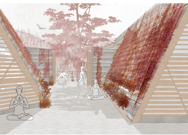 Sustainable Retreat with CLT Cabins and Community Gardens