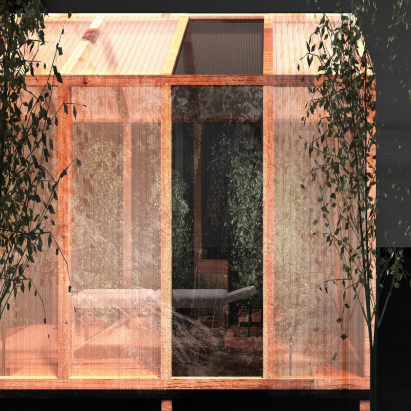 Translucent Skin and Natural Timber for Therapeutic Retreat