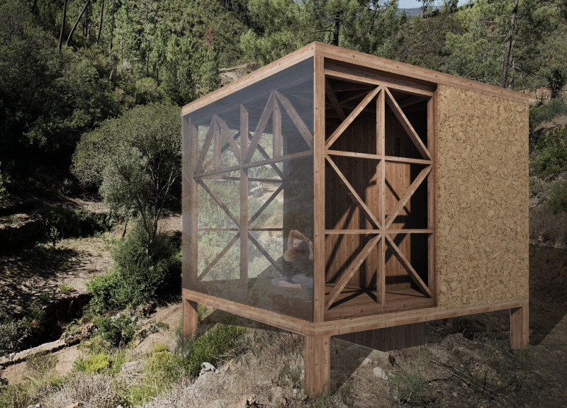 Cork Insulated Retreat with Movable Walls for Natural Connection