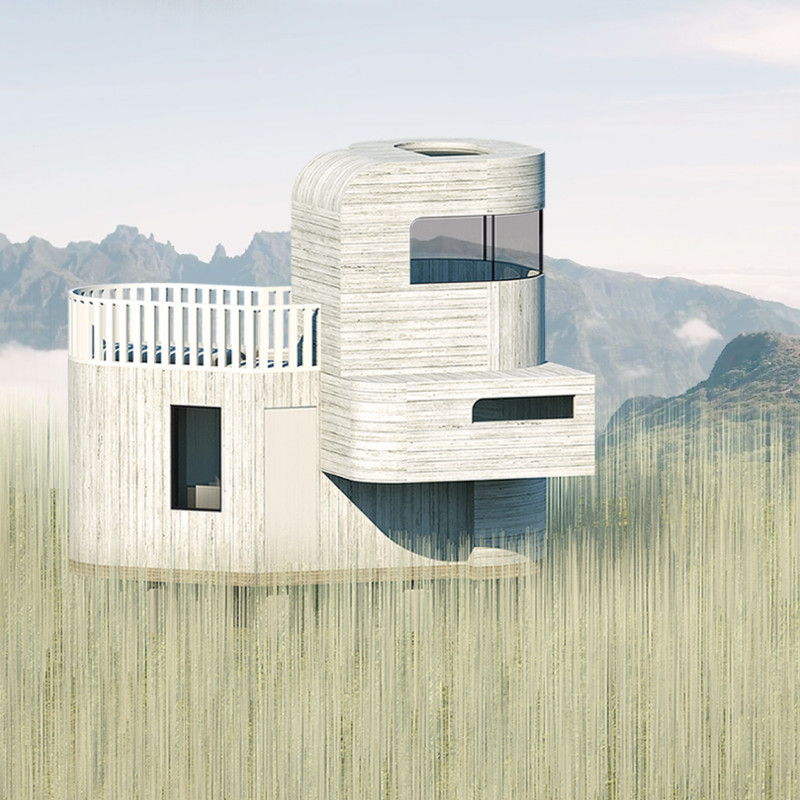 Curved Windows and Cedar Frames in a Restorative Mountain Sanctuary