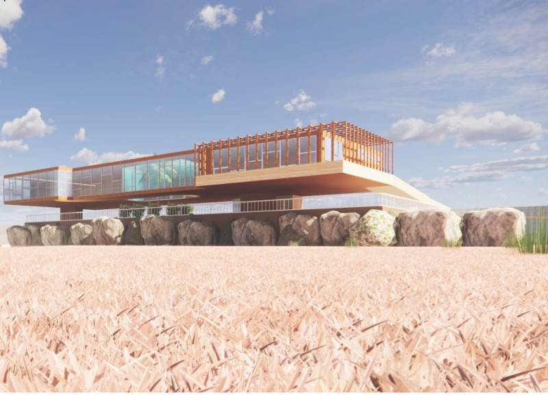 Elevated Observation Spaces with Precast Panels and Smarta Glass in a Nature Reserve Center