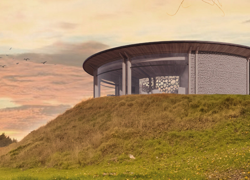 Terracotta Tiles and Laminated Timber Embrace Vineyard Views in Tasting Room