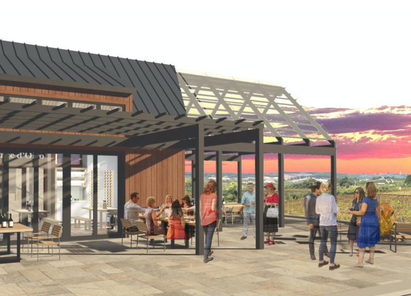 Cedar Pavilion Embracing Green Terraces and Vineyard Reflections