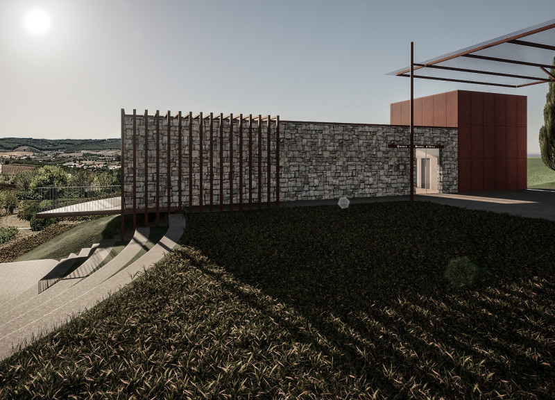 Corten Steel and Local Stone Create a Panoramic Tasting Room Experience