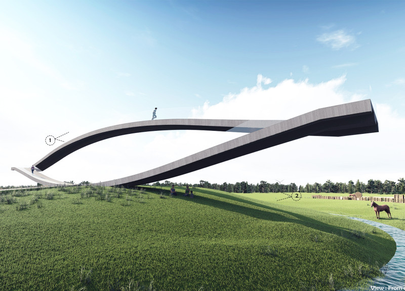 Circular Water Feature and Glass Parapets Enhancing Cultural Reflection