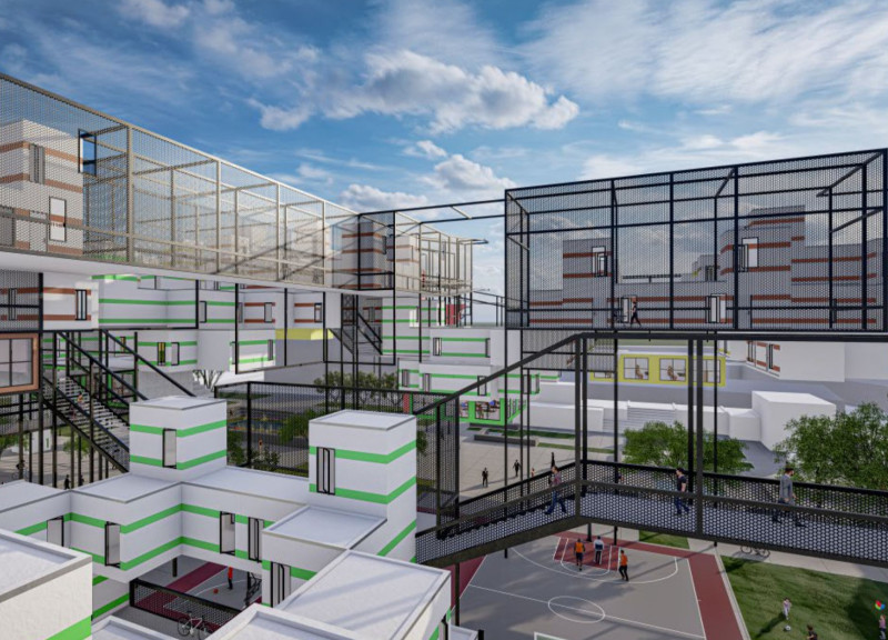 Community Living Supported by Dormitory-Style Solutions and Integrated Courtyards