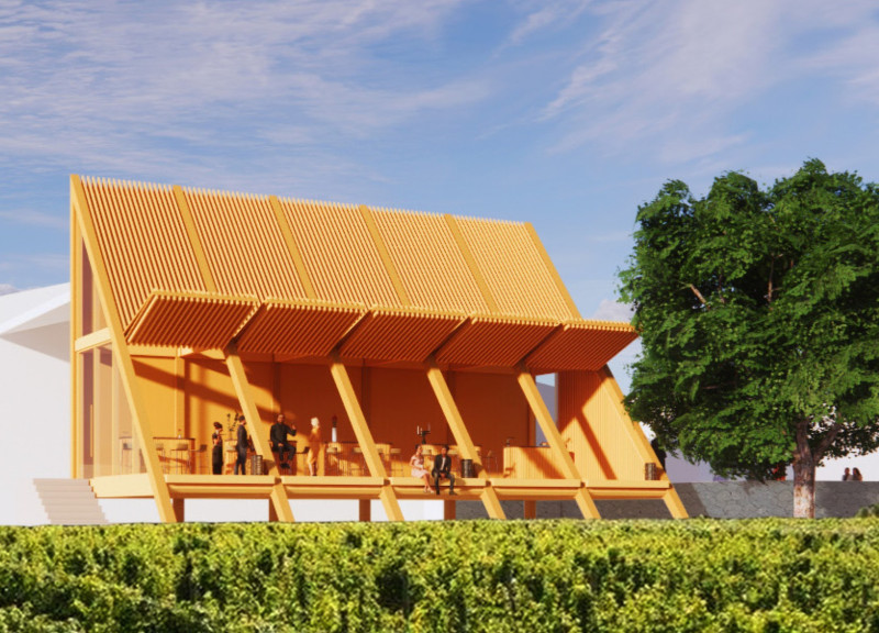 Timber Pavilion Embracing Vineyard Views with Tool-Kit Flexibility