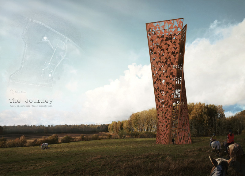Corten Tower Embracing Jumis Symbolism in Latvia's Landscape