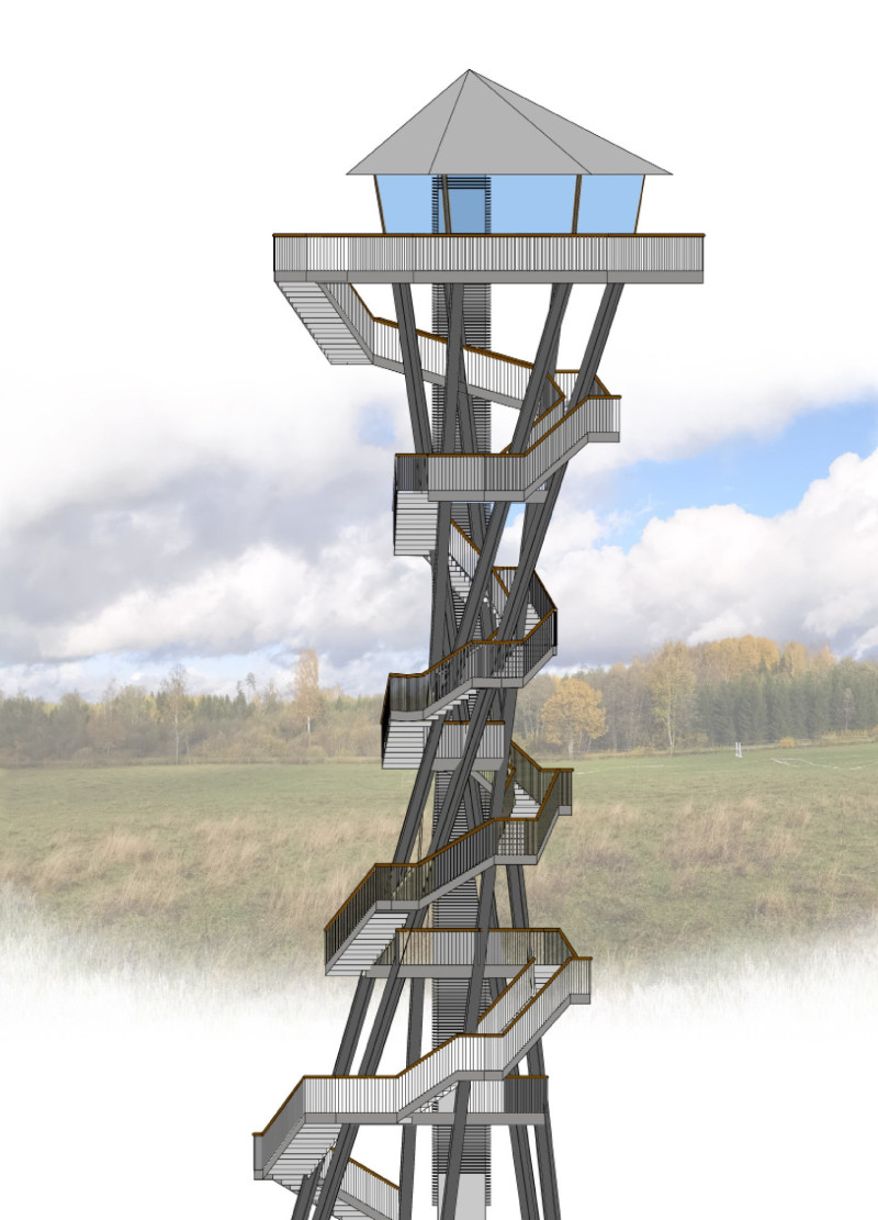 Elevated Steel Platforms with Perforated Grids Offering Scenic Views