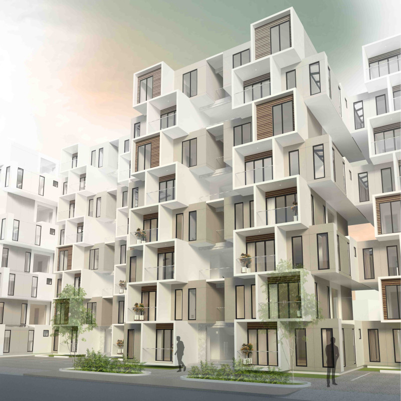 Central Core Housing with Flexible Offset Units