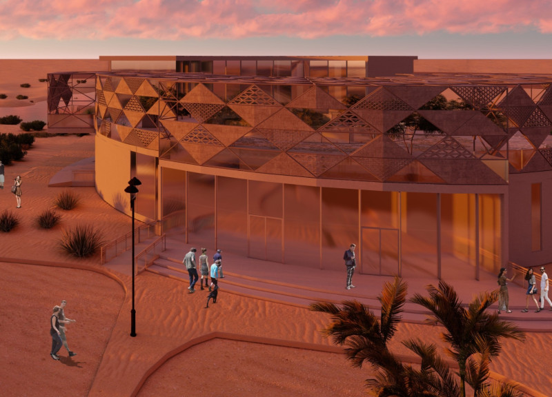 Curvilinear Structure Embracing Recycled Concrete and Natural Ventilation Within a Wetland Ecosystem