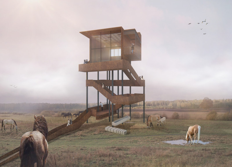 Corten Structures Elevated Above Nature’s Landscape